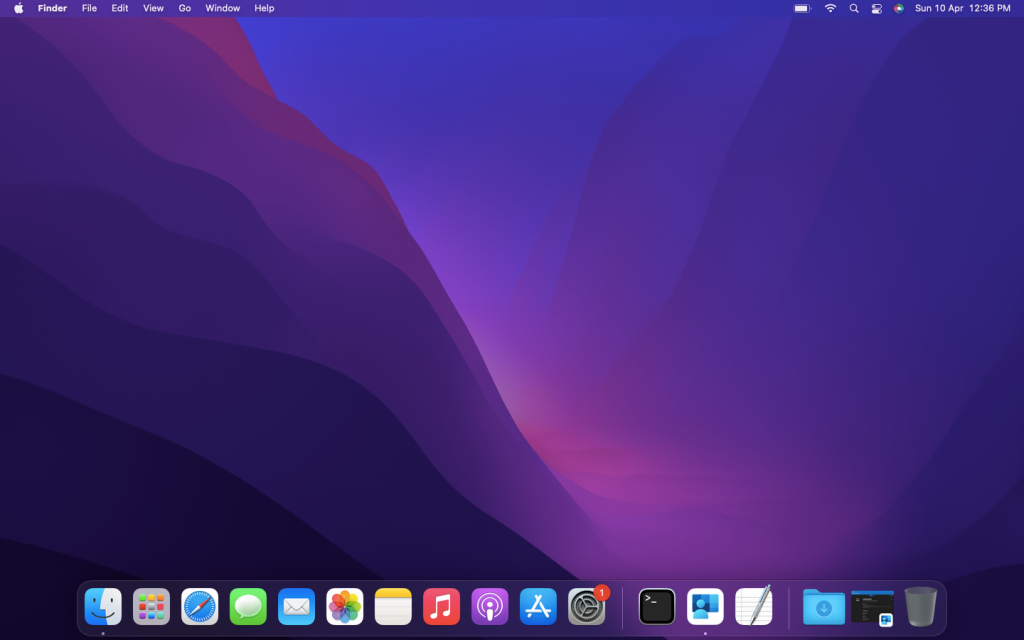 Desktop wallpaper after deployment
